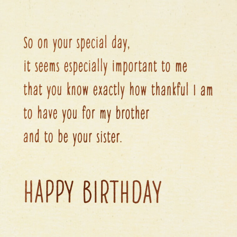 Hallmark Thankful For You Birthday Card For Brother From Sister