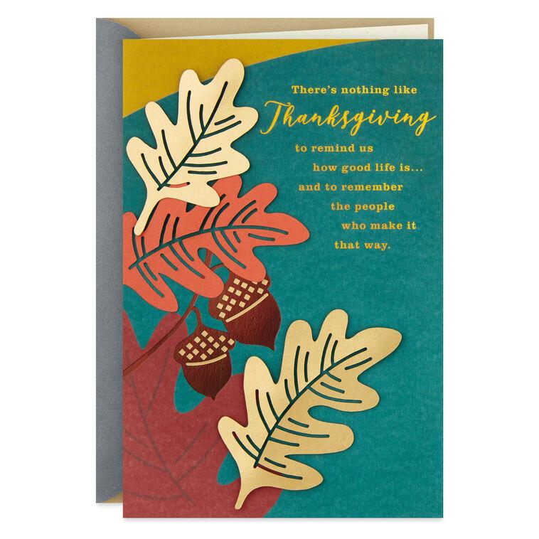 hallmark Thankful For You Fall Leaves Thanksgiving Card