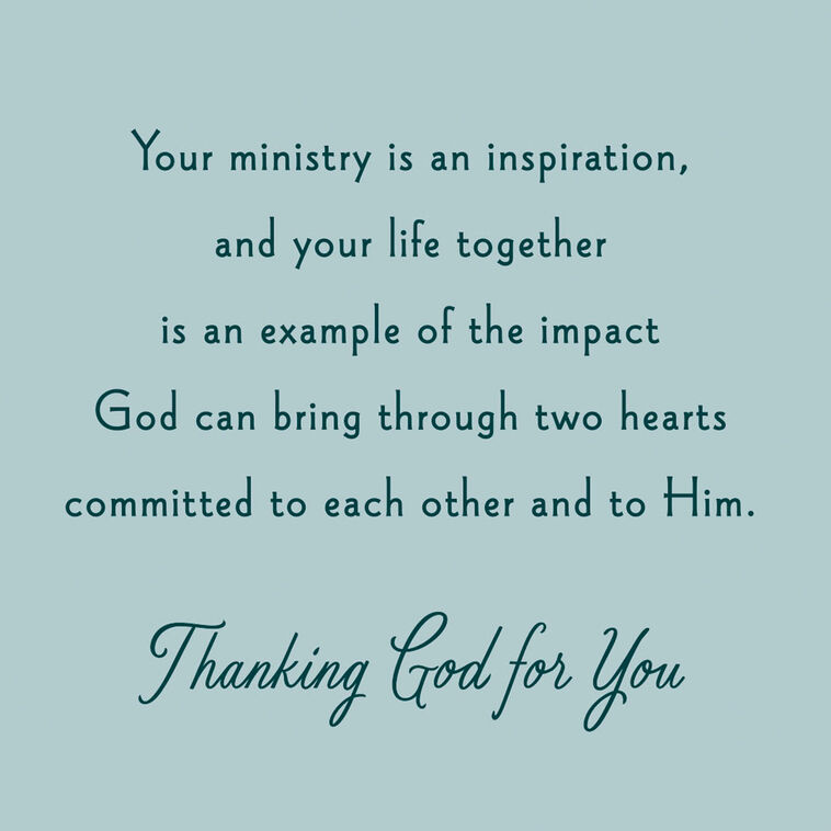 Hallmark Thanking God For You Religious Thank You Card For Pastor And Wife