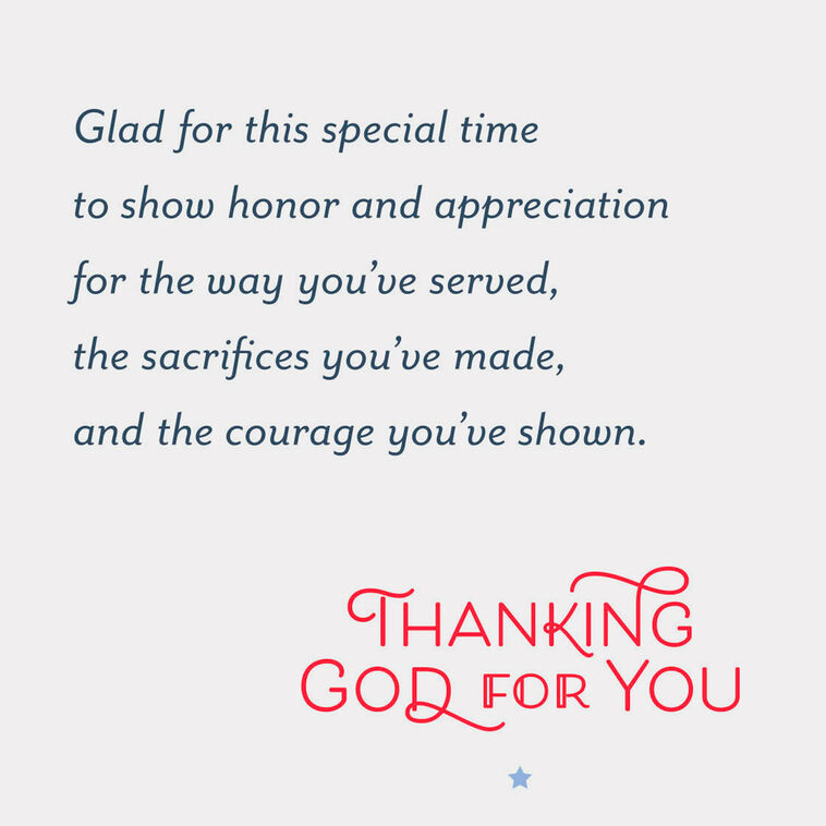 Hallmark Thanking God For You Religious Veterans Day Card