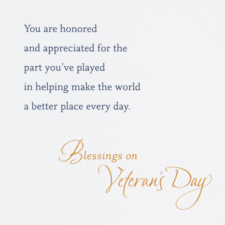 Hallmark Thanking God For Your Service Religious Veterans Day Card