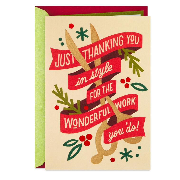 hallmark Thanking You in Style Christmas Card for Hairstylist