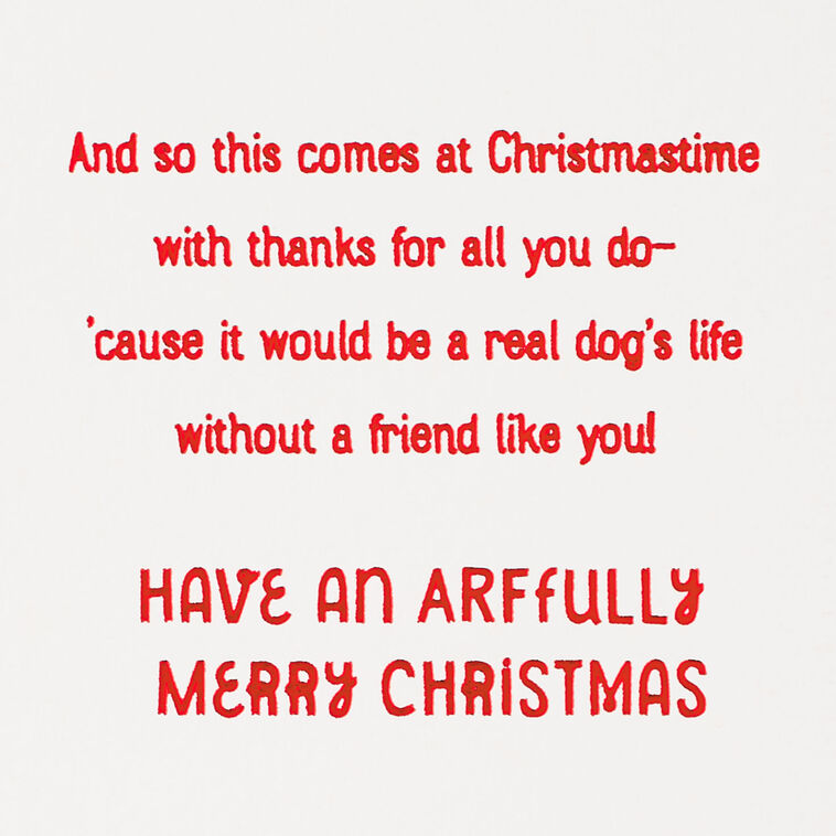 Hallmark Thanks For All You Do Christmas Card From The Dog