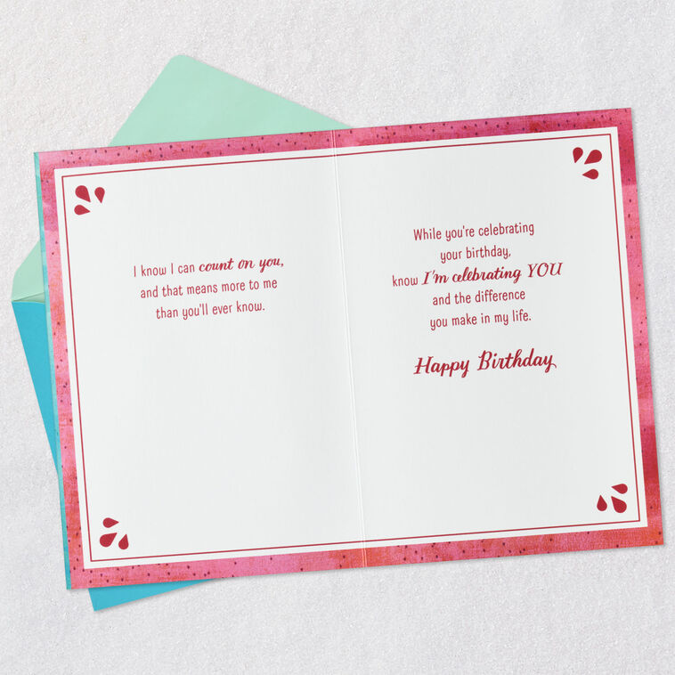 Hallmark Thanks For Always Being There Birthday Card