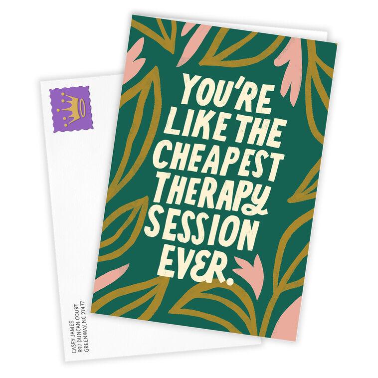 Hallmark Thanks For The Cheap Therapy Funny Custom Card