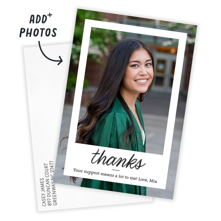 Hallmark Thanks White Frame Flat Graduation Thank You Card