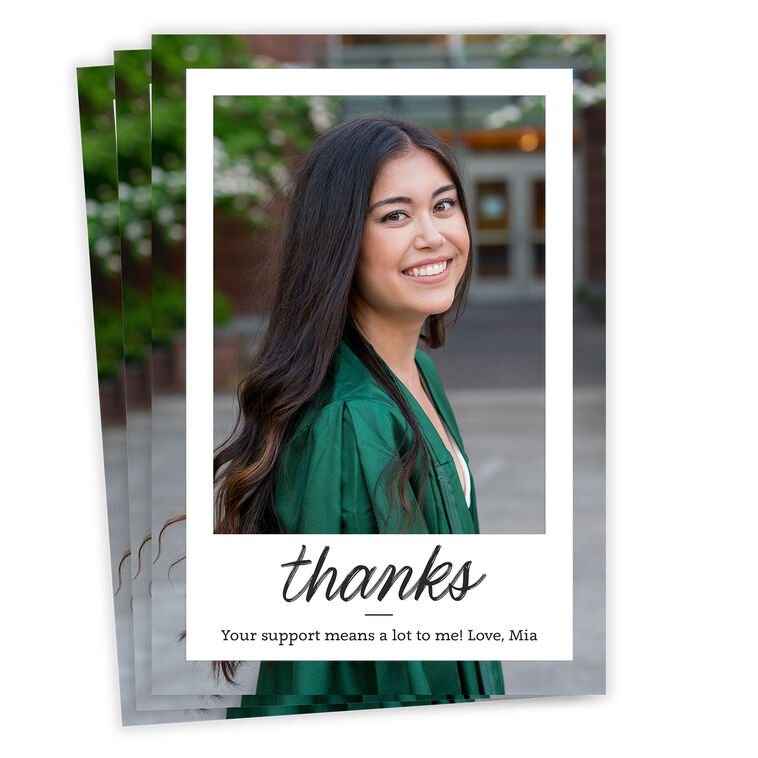 hallmark Thanks White Frame Flat Graduation Thank You Card