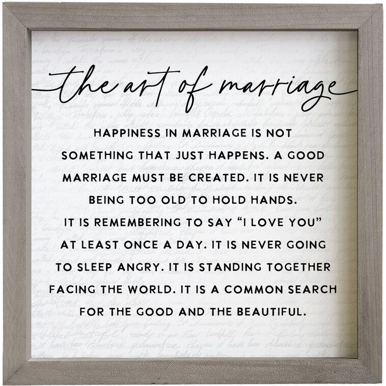 hallmark The Art of Marriage Framed Quote Sign 10x10