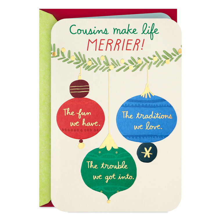 hallmark The Connection We Share Christmas Card for Cousin