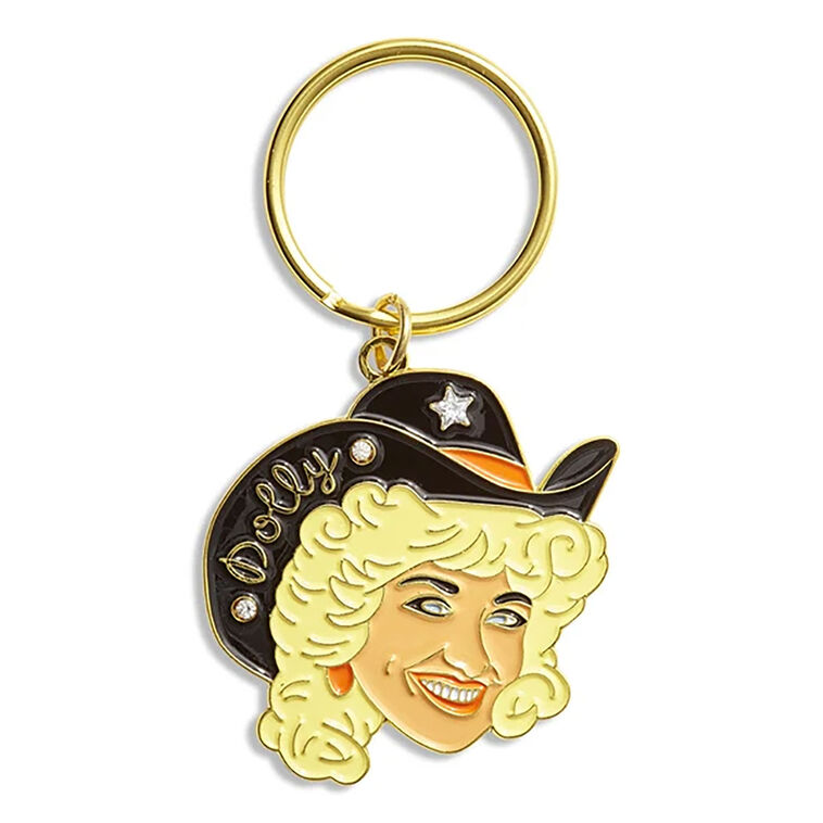 hallmark The Found Dolly Parton Cowgirl Enamel Keychain