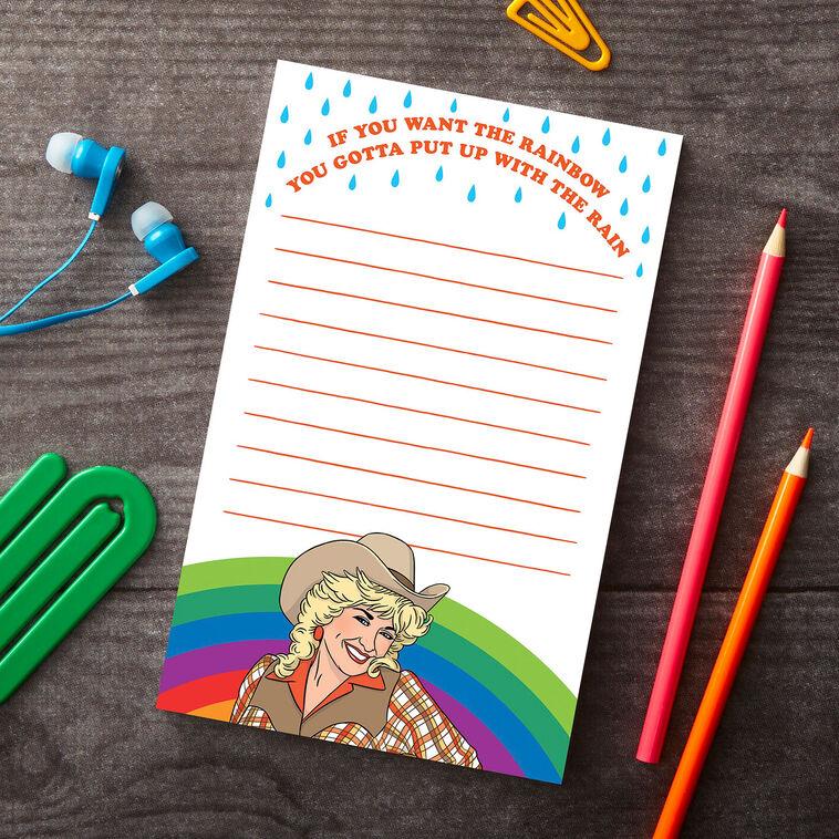 Hallmark The Found Dolly Parton Cowgirl Rainbow Note Pad
