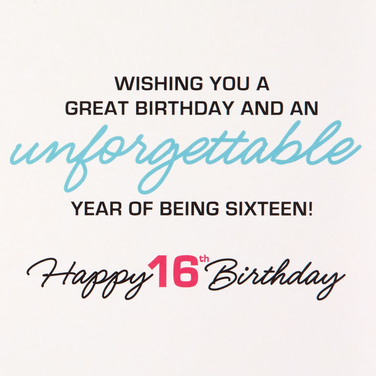 Hallmark The Fun Has Begun Musical Light-Up 16th Birthday Card