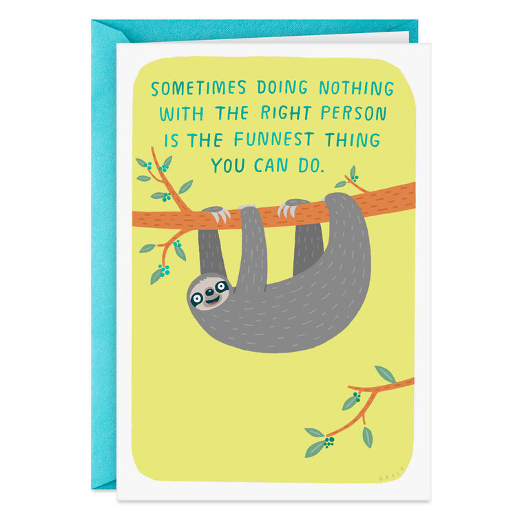 hallmark The Funnest Thing Sloth Funny Friendship Card