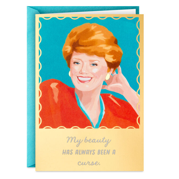 hallmark The Golden Girls Blanche My Beauty Is a Curse Funny Birthday Card