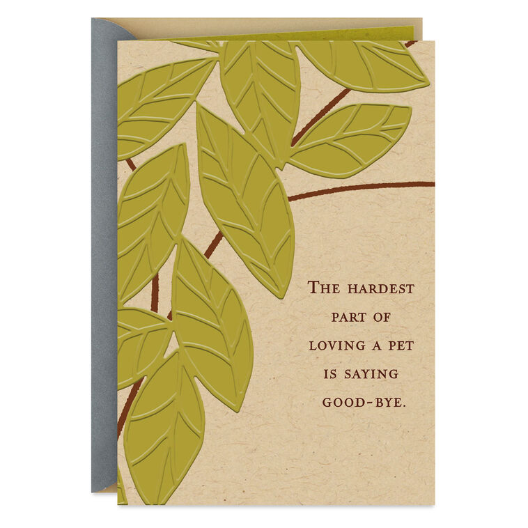 hallmark The Hardest Part Is Saying Goodbye Pet Sympathy Card