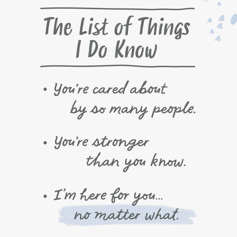 Hallmark The List Of Things I Know Encouragement Card
