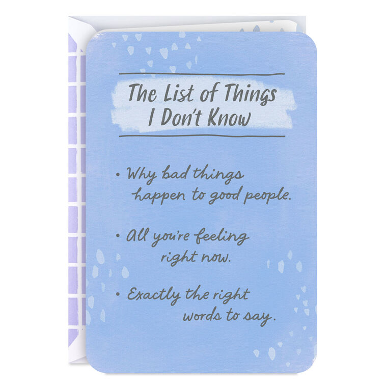 hallmark The List of Things I Know Encouragement Card