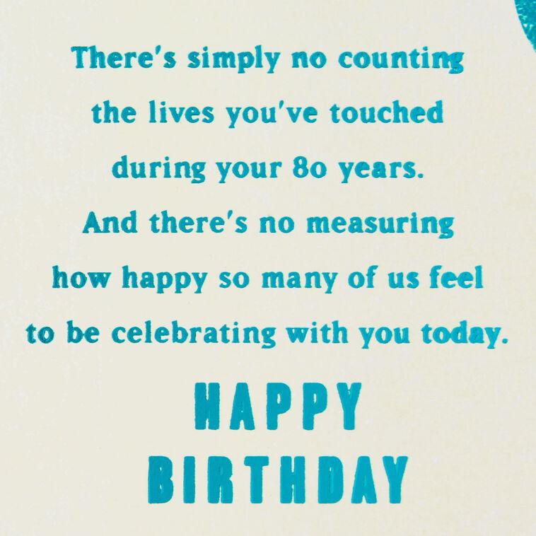 Hallmark The Lives You've Touched 80th Birthday Card