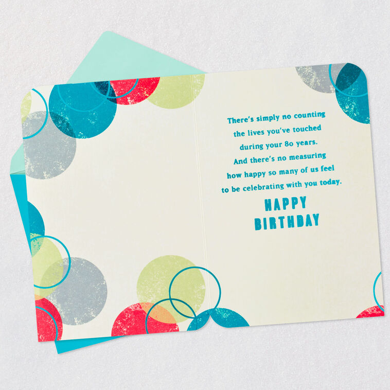 Hallmark The Lives You've Touched 80th Birthday Card