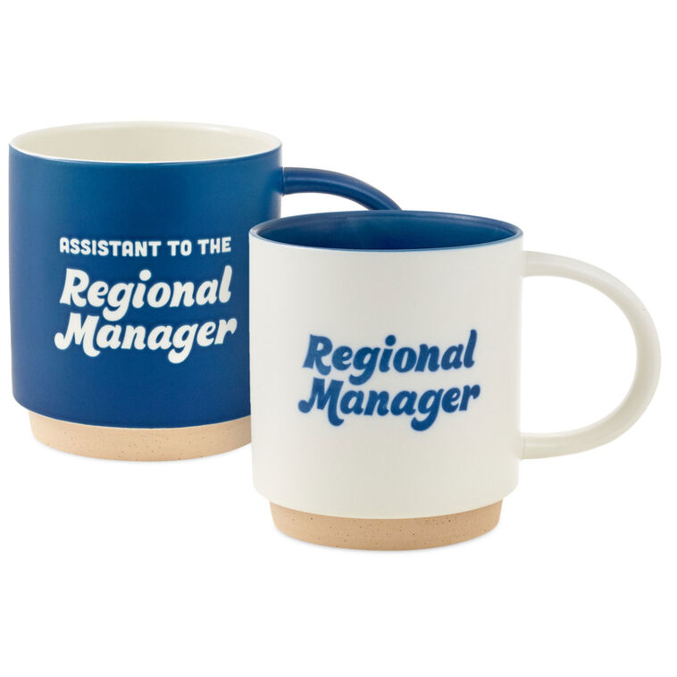 hallmark The Office Blue and White Stacking Mugs Set of 2
