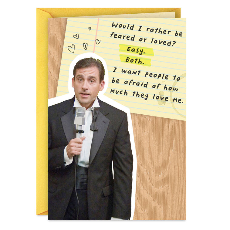 hallmark The Office Michael Scott Feared and Loved Funny Birthday Card