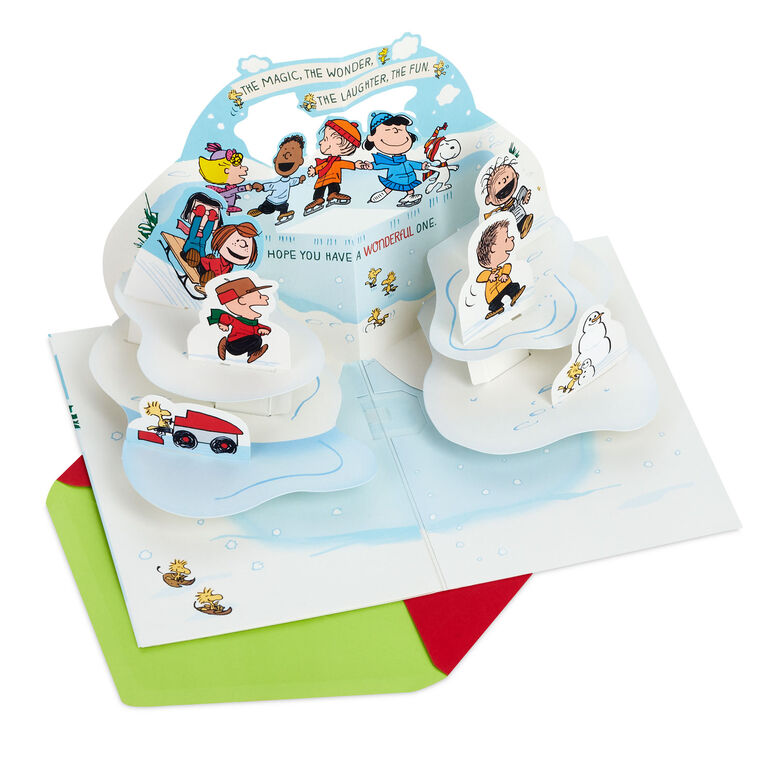 hallmark The Peanuts® Gang Jolly Ice Skating Musical 3D Pop-Up Christmas Card