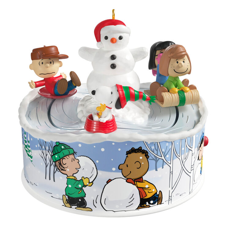 hallmark The Peanuts® Gang Let's Go Sledding Musical Ornament With Light and Motion