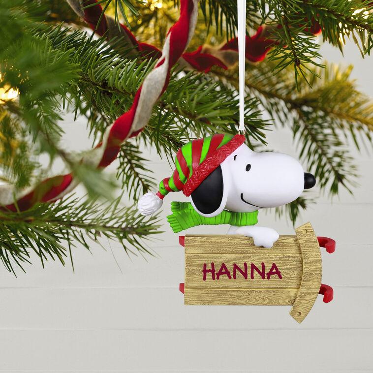 Hallmark The Peanuts® Gang Sledding With Snoopy Personalized Ornament Custom Text
