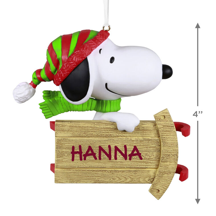 Hallmark The Peanuts® Gang Sledding With Snoopy Personalized Ornament Custom Text