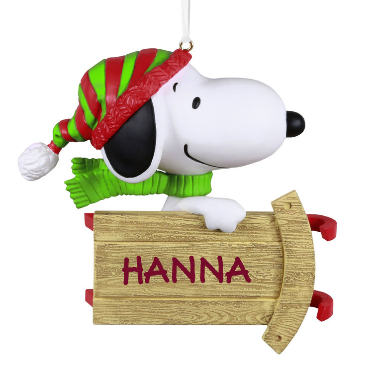 hallmark The Peanuts® Gang Sledding With Snoopy Personalized Ornament Custom Text