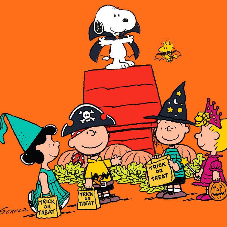 Hallmark The Peanuts® Gang Trick-or-Treat Funny Halloween Card