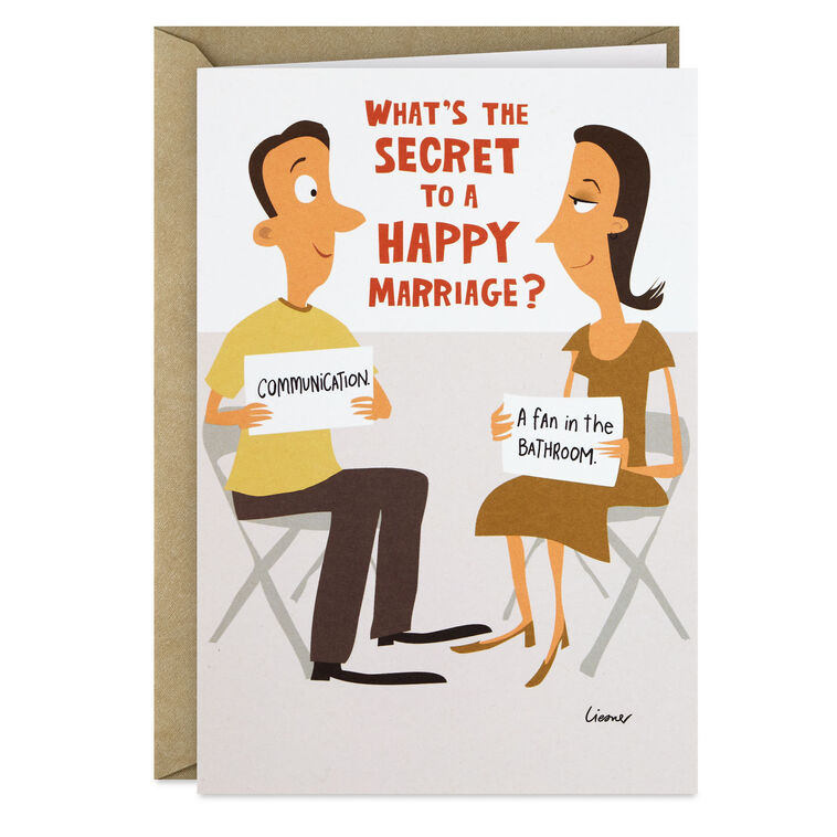 hallmark The Secret to a Happy Marriage Funny Anniversary Card for Couple