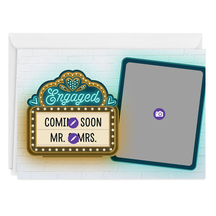 Hallmark Theater Marquee Custom Wedding Engagement Card