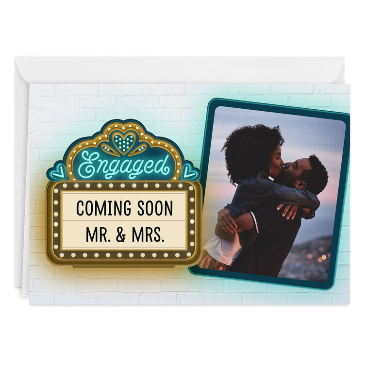 hallmark Theater Marquee Custom Wedding Engagement Card