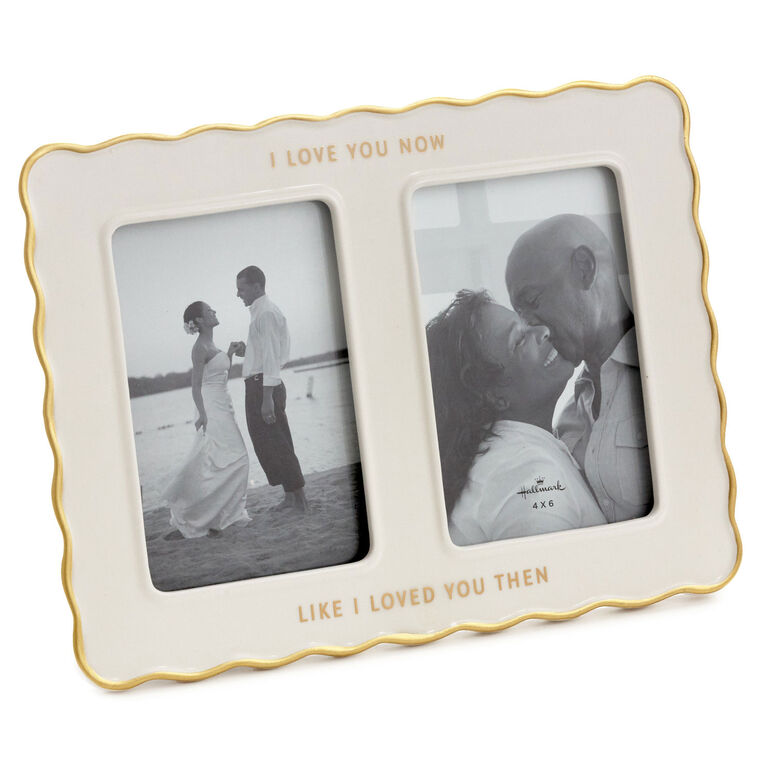 hallmark Then and Now Ceramic Picture Frame Holds 2 Photos