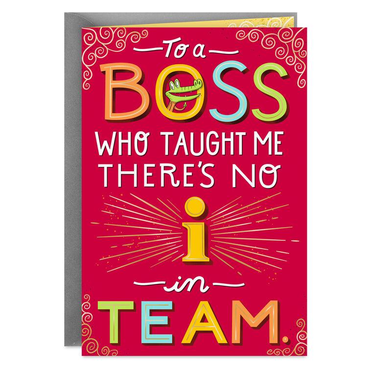 hallmark There's No "I" in Team Funny Boss's Day Card
