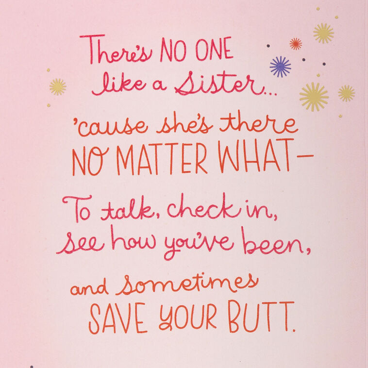 Hallmark There's No One Like A Sister Birthday Card