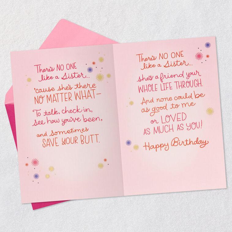Hallmark There's No One Like A Sister Birthday Card