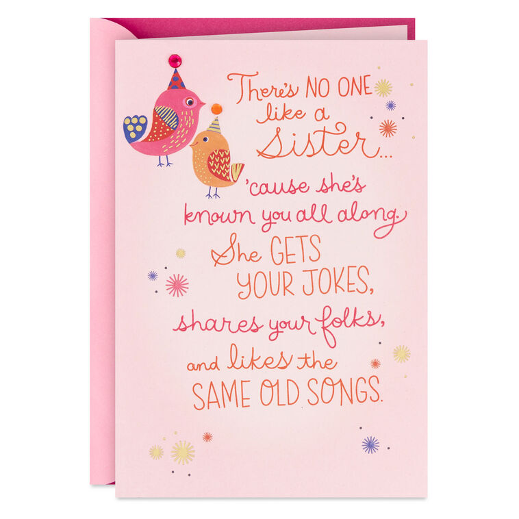 hallmark There's No One Like a Sister Birthday Card