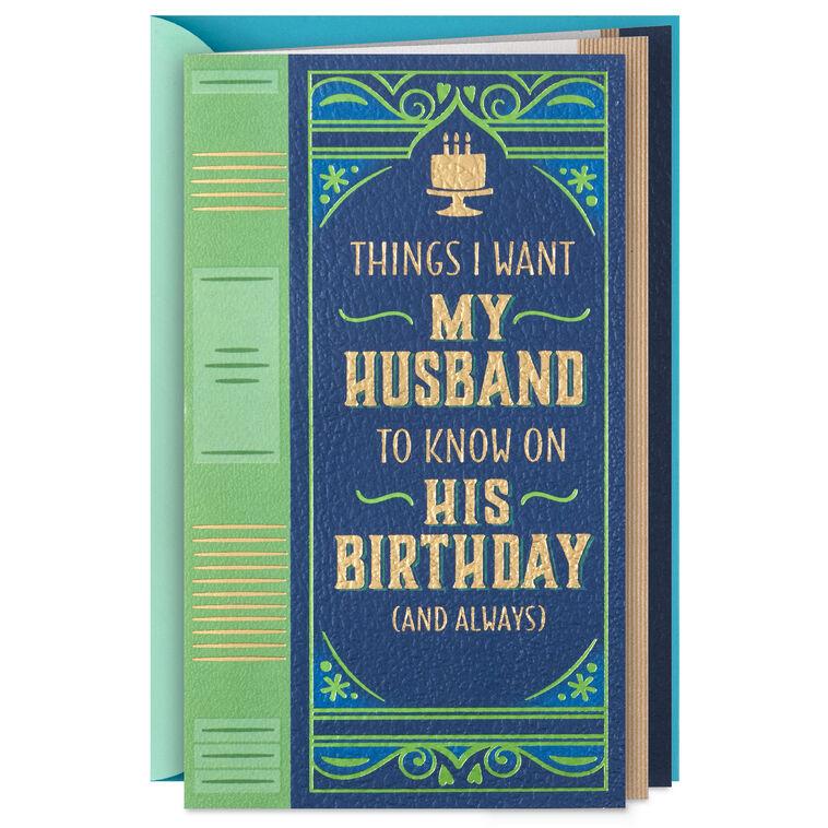 hallmark Things I Want You to Know Romantic Birthday Card for Husband
