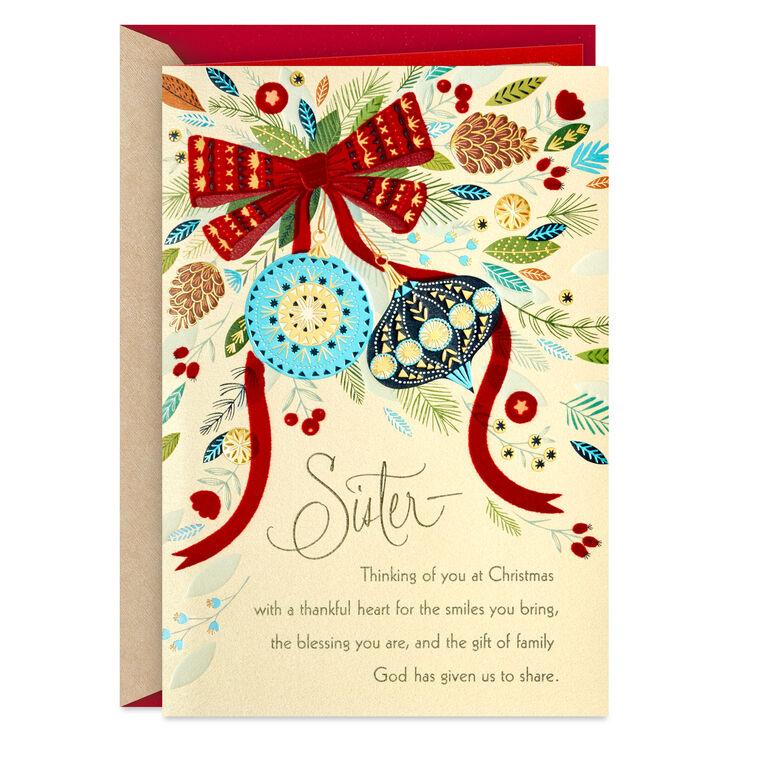 hallmark Thinking of You Religious Christmas Card for Sister