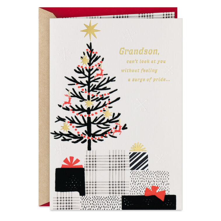 hallmark Thinking of You With Love and Pride Christmas Card for Grandson