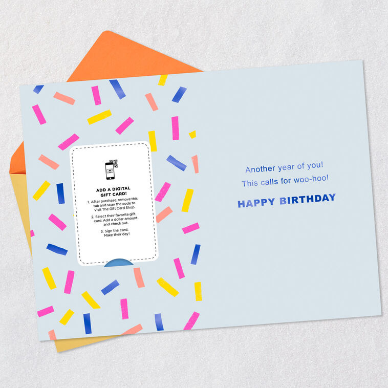 Hallmark This Calls For Confetti Gift Card Greeting Birthday Card