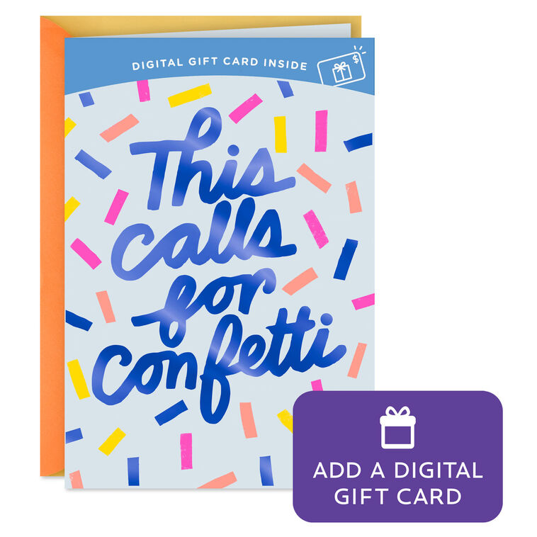hallmark This Calls for Confetti Gift Card Greeting Birthday Card