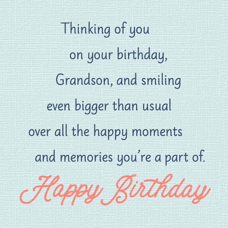 Hallmark Thoughts Of You Bring A Smile Birthday Card For Grandson