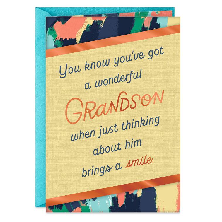 hallmark Thoughts of You Bring a Smile Birthday Card for Grandson
