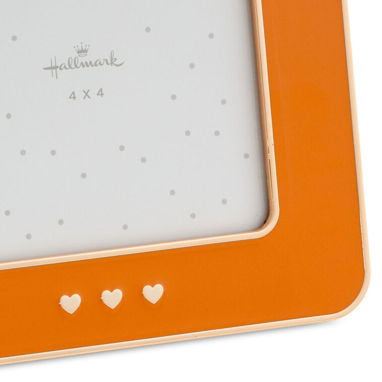 Hallmark Three Hearts Orange Enamel Picture Frame 4x4