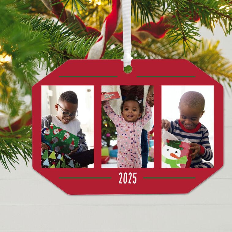 Hallmark Three-Photo Metal Personalized Ornament Custom Photo And Text