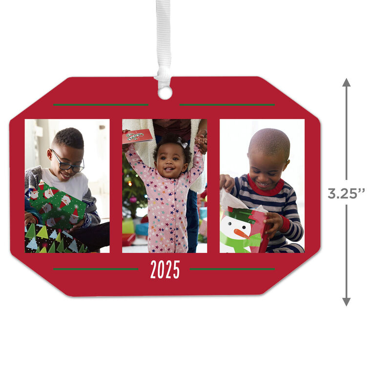 Hallmark Three-Photo Metal Personalized Ornament Custom Photo And Text