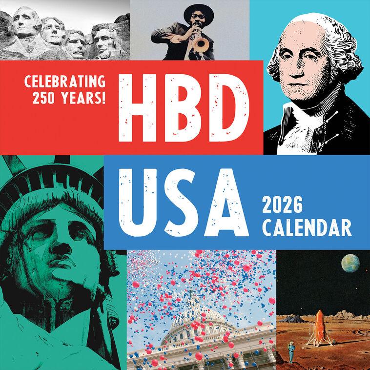 hallmark Time Factory Celebrating 250 Years HBD USA 2026 Wall Calendar
